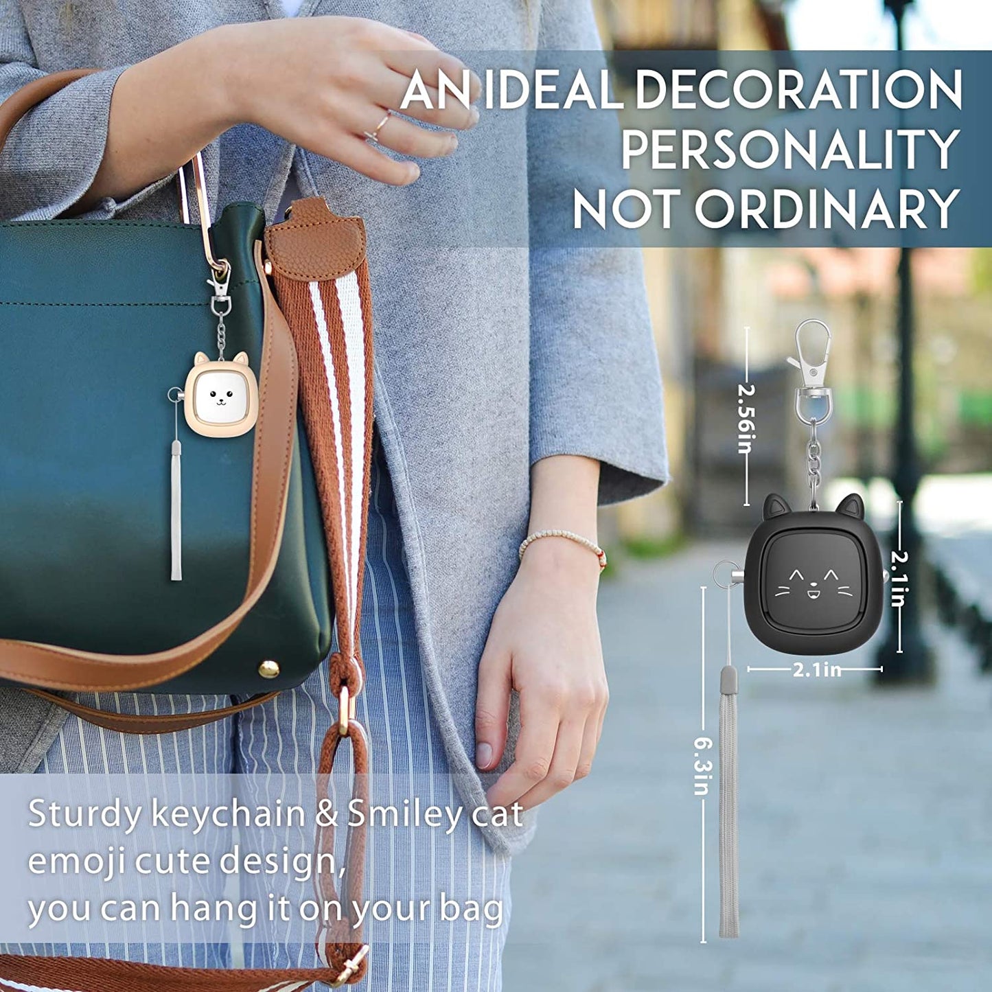 Safe Sound Personal Alarm,2 Pack 130 dB Loud Siren Song Emergency Safety Alarm Keychain with LED Light, Self Defense Siren - Safety Alarm for Women, Men, Children,Elderly