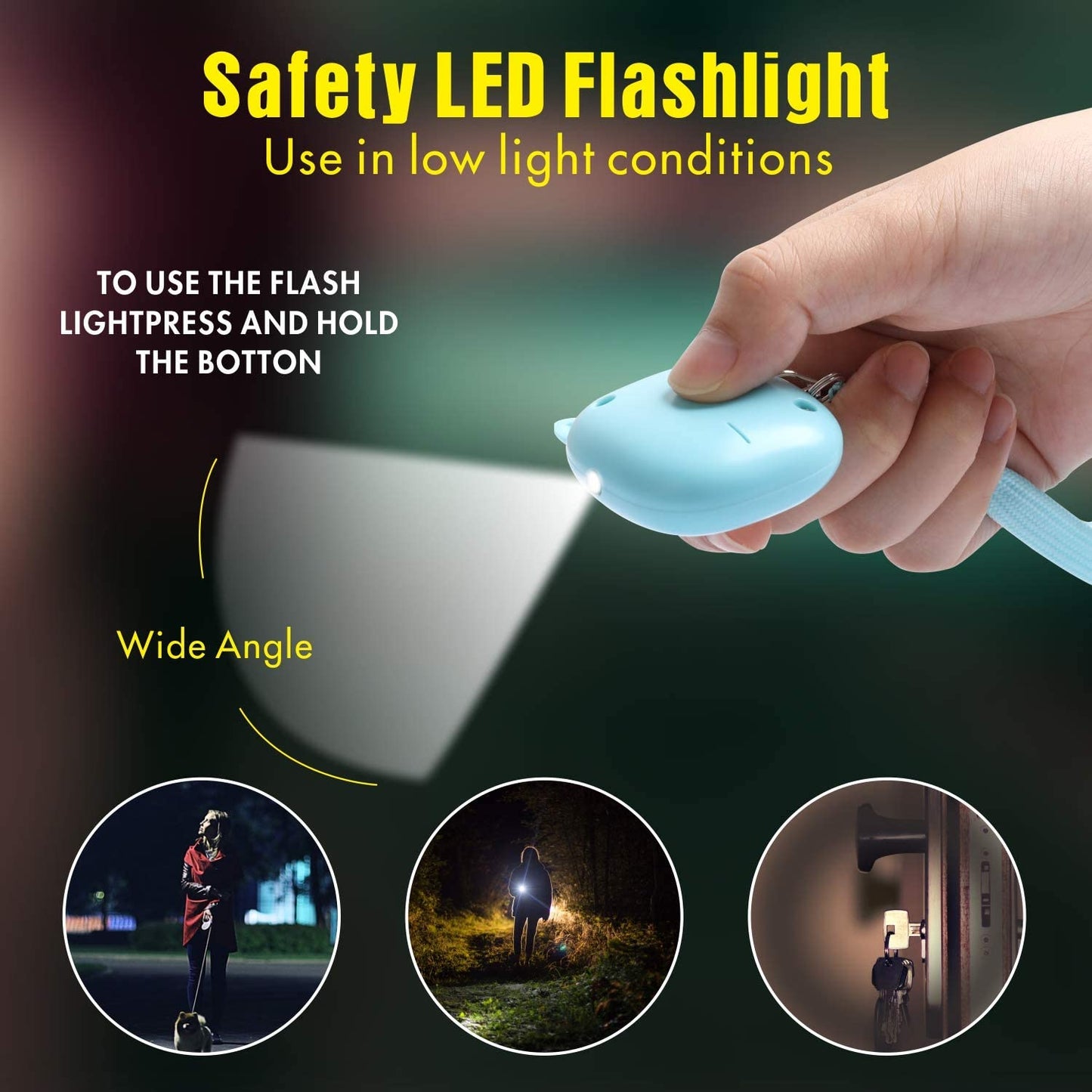 Safe Sound Personal Alarm, VIGOROAD 3 Pack 130 dB Loud Siren Song Emergency Self-Defense Security Alarm Keychain with LED Light, Personal Sound Safety Siren for Women, Men, Children, Elderly